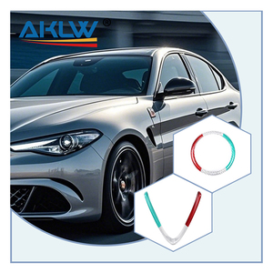 Bất Carbon Sợi Xe Phía Trước Bumper Lưới Tản Nhiệt V-Hình Khung Trung Tâm Logo Vòng Tròn Cho Alfa Romeo Giulia 2017 2020 Phụ Kiện Nội Thất - Product Image 1