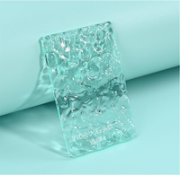 Feuille de verre acrylique en plexiglas à motif de vagues d'eau pour la décoration de salle de bain