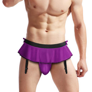 FF5221 Sous-vêtements sexy pour hommes, string, slip de bain, culotte en dentelle, lingerie sexy pour hommes avec jarretière - Product Image 4