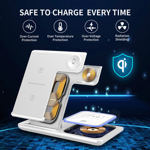 <span class=keywords><strong>Cargador</strong></span> de teléfono inalámbrico multifunción <span class=keywords><strong>3</strong></span> <span class=keywords><strong>en</strong></span> <span class=keywords><strong>1</strong></span> de carga rápida de 15W con protección OTP adaptador de un soporte - Product Image 2