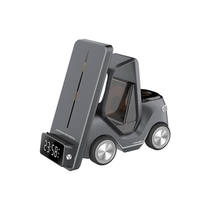 <span class=keywords><strong>Cargador</strong></span> Inalámbrico 3 en 1 para Múltiples Dispositivos, Bobina Móvil con Sensor Automático, Carga Rápida de 15W, con Reloj y Luz para Dormitorio - Product Image 1