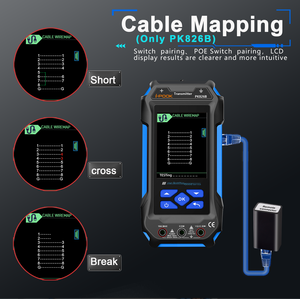 Multifunktion kabel <span class=keywords><strong>tester</strong></span> Original Werks versorgung Netzwerk technische Geräte RJ45, RJ11 i-pook PK8509 - Product Image 3