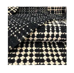Custom Fancy yarn tweed 80% wool blend fabric for women jacket