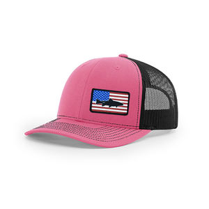 Sombrero de camionero de pescador Rosa personalizado, sombrero de 6 paneles de perfil bajo, gorra de béisbol de malla con logotipo bordado, sombreros para exteriores, - Product Image 1
