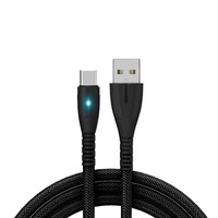 Ukalun 1M 2M Nylon trenzado 3A 60W USB C Cable de carga LED Durable SR USB a Tipo-C Cable DE DATOS LED de carga rápida
