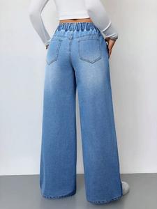 Nuovi <span class=keywords><strong>Jeans</strong></span> Primaverili 2025 a <span class=keywords><strong>Vita</strong></span> <span class=keywords><strong>Alta</strong></span> Elasticizzata, Casual, Taglie Forti, Gamba Dritta per Donna - Product Image 5