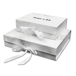 Custom design luxury clothing product packaging boxes marble folding wedding gift cardboard box