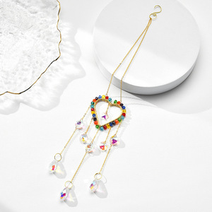 Set <span class=keywords><strong>di</strong></span> Quattro Pezzi in Cristallo K9 con Stella e <span class=keywords><strong>Luna</strong></span> <span class=keywords><strong>Arcobaleno</strong></span>, Acchiappasole per Finestre e Giardini, Stile Pastorale Fatto a Mano, Vendita Diretta dalla Fabbrica - Product Image 2