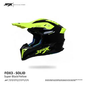 Casco de Motocross JPX Fox3 con Correa Magnética, Negro Sólido y Amarillo Brillante, con Cierre Magnético Seguro para Aventuras de Motocross - Product Image 2