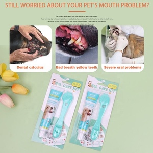 KingHon 2024 Nouveaux produits de nettoyage buccal pour chiens et chats, ensemble dentifrice et brosse à dents, vente en gros d'usine - Product Image 3