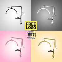 2025 gratuit Logo pince 16 pouces 24W cosmétique remplissage LED bureau Extension de cils demi-lune lampe cils Studio lumière pour beauté tatouage