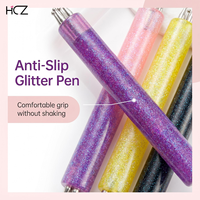 Hechunzi Nouveau Style Stylo de Nail Art Coloré à Pointes Acryliques, Stylo à Perles à Pointe Unique pour Fleurs et Pétales, Outils DIY pour Nail Art