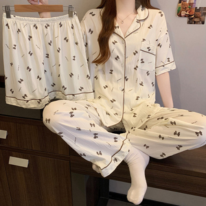 بيجامة نسائية جديدة للصيف بأكمام قصيرة، طباعة كرتونية، ملابس منزلية مريحة وعصرية - Product Image 4