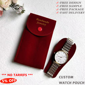 Bolsas de Joyería de Gamuza Gris Personalizadas con Logotipo, Bolsa de Regalo de Terciopelo para Reloj - Product Image 4