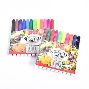 Детские художественные принадлежности с цветными ароматизированными ручками для рисования, большие акварельные ручки 10/12 цвета, можно стирать
