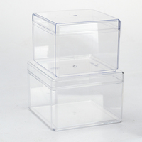 Boîte de rangement carrée en plastique PS transparent pour l'affichage des aliments, bonbons, biscuits