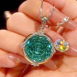 Wholesale Eco-friendly Copper 18-10mm Paraiba Green Zircon Pendant <b>Earring</b> Ring Wedding Jewellery <b>Set</b> Gold Plated for Women - Product Image 5