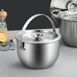 304 Stainless Steel Oil <b>Pan</b> With Lid <b>Large</b> Capacity For Storing Lard In Household Kitchens With Handle - Product Image 3