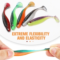 30 pièces/boîte Leurres souples en caoutchouc TPR de haute qualité, avec œil de poisson 3D simulé, queue en T, queue à ailettes, type Minnow/Jigging, pour la pêche en rivière