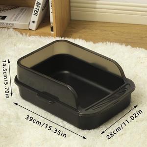Arenero grande semicerrado para gatos <span class=keywords><strong>con</strong></span> diseño antisalpicaduras, pedal <span class=keywords><strong>de</strong></span> retención <span class=keywords><strong>de</strong></span> <span class=keywords><strong>arena</strong></span> y valla alta - Product Image 4
