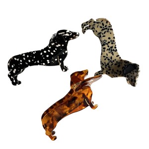 Logo personnalisé chinois dessin animé noir acide acétique cheveux griffe <span class=keywords><strong>teckel</strong></span> chien épingle à cheveux pinces à cheveux griffe chapeaux en acétate à vendre - Product Image 5