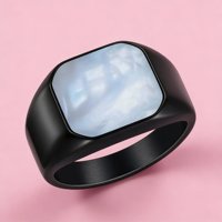 Bague unisexe en acier inoxydable, design carré simple, accessoire décontracté pour hommes et femmes