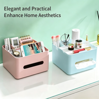 Seau de rangement multifonctionnel en plastique, style nordique, gain de place, écologique, minimaliste, couleur unie, organisateur pour table basse et coiffeuse