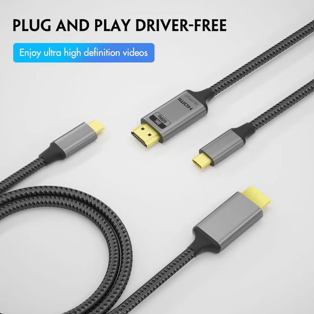 Xput USB Type C to HDMI2.1 Video Adapter DP1.4 Standard Support 8K UHD Output Converter Cable for Laptop TV Projector Display