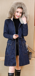 Winter Fleece Fur Hoodies <strong>Women</strong> Denim <strong>Jacket</strong> Long Style Zipper <strong>Fly</strong> Ladies Jeans <strong>Jacket</strong> Wholesale 2020 - Product Image 3