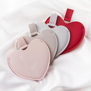 Cute Portable Handheld Compact Mirror Custom Logo Heart Makeup Mirror Stainless Steel Pocket Travel Mirrors