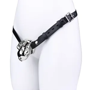 Мужская Плоская Металлическая Аскетическая клетка для пениса с силиконовым скелетом, гладкое кольцо для пениса - Product Image 4