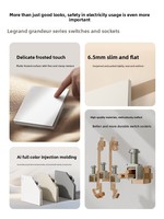 Prise murale encastrée Smart Life 16A à 3 prises, panneau en PC, design ultra-plat, indice IP20, réseau 5/6 pour l'air