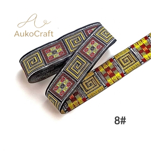 Fita de Renda Étnica com Padrão Geométrico de 33mm, Tecido Jacquard de Poliéster para DIY, Decoração de Vestidos e Costura - Product Image 4