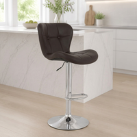 Chaise de bar JOHOOFURNITURE en cuir PU marron chocolat, capitonnée, ergonomique, réglable, vente en gros, Taburesi Bar, comptoir de bar