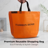 Sac fourre-tout en toile imprimé maison orange de dessin animé, logo personnalisé, sac de shopping écologique réutilisable, sac à bandoulière