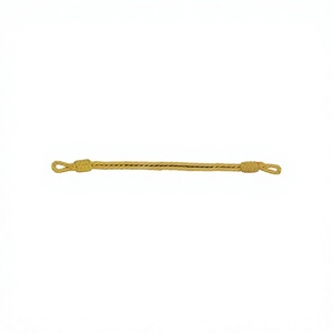 Cordon de menton pour casquette en fil torsadé doré, finition enduite, haute ténacité, personnalisable, pour vêtement de cérémonie - Product Image 1