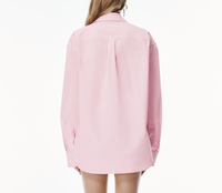 Haut rose à la mode décontracté pour femmes avec manches longues et dos évider chemisier boutonné Design pour le printemps été