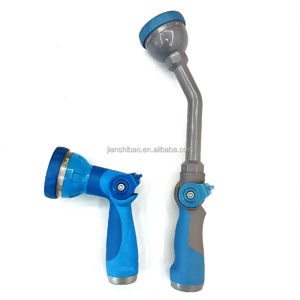 Spruzzatore da giardino pistola per acqua da 35cm pistola per irrigazione a bacchetta da acqua 8 in 1 modello di rotazione di 360 gradi testa da giardino ugello spruzzatore