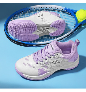 Chaussures de badminton violettes pour hommes et femmes, chaussures de tennis pour jeunes, chaussures de tennis de table, chaussures de course pour entraînement et compétition - Product Image 1