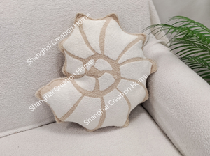 New Summer Coastal Beach Woven Boucle Fur Custom Floral Decorative Inflatable Memory Shaped <strong>Pillow</strong> - Product Image 3
