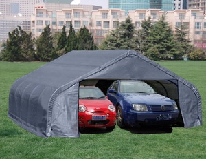 Abri de voiture de style maison pour <span class=keywords><strong>2</strong></span> <span class=keywords><strong>voitures</strong></span> avec tente d'entrepôt Matériau PVC et PE Cadre en <span class=keywords><strong>métal</strong></span> et plastique enduit de poudre pour parking extérieur - Product Image 2