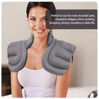 Coussin chauffant ergonomique en forme de U pour le cou et les épaules, à base de graines de lin et de lavande, compatible micro-ondes
