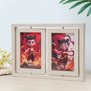 Cadre <span class=keywords><strong>photo</strong></span> mural rotatif double face en MDF, édition Noël, personnalisé, 4x6, de bonne qualité, vente chaude - Product Image 3