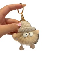 En gros, porte-clés, pendentif elfe, breloque de sac et breloque de sac à dos en fausse fourrure de vison mignonne en forme de briquette