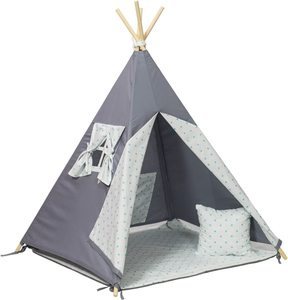 Casa de muñecas de lona con estrellas grises para niños, tiendas de campaña de juguete para jugar al aire libre, tienda de tepé <span class=keywords><strong>indio</strong></span> - Product Image 2