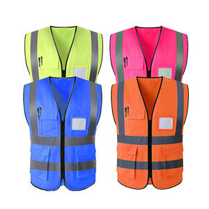 Harga pabrik Hi Vi Chalecos De Seguridad jaket reflektor konstruksi poliester ritsleting rompi keselamatan reflektif biru mewah - Product Image 2