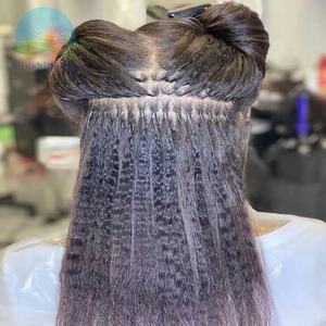 非洲扭结直角蛋白棒I尖全角质层柬埔寨I尖微链接100% 人类处女头发预粘合 - Product Image 4