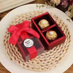 Venta al por mayor de <span class=keywords><strong>Chocolate</strong></span> regalo de bodas Caja de embalaje de dulces Paquete de galletas dulces <span class=keywords><strong>Ferrero</strong></span> caja de papel de té café desechable con lazo - Product Image 2