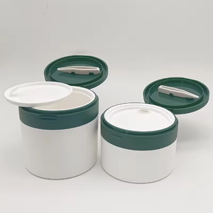 Pot cosmétique cylindrique en PP écologique avec couvercle à clapet et pince à épiler pour tonique facial, démaquillant et cotons-tiges - Product Image 1