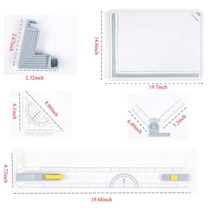 A3 <strong>Drawing</strong> Board Drafting Tools <strong>Set</strong>, Architectural <strong>Technical</strong> Graphic Sketch <strong>Set</strong> with <strong>Set</strong> Square, Clamps Protractor Sliding Ruler